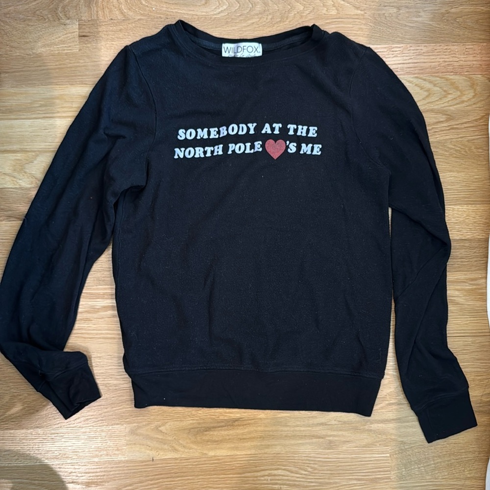 Wildfox Somebody At The NorthPole Loves Me Top-xs